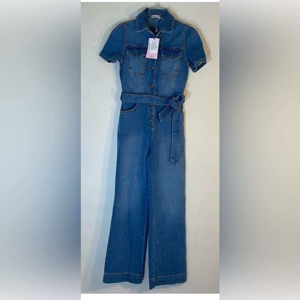 NWT Avec Les Filles Women's Blue Denim Jumpsuit NWT